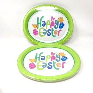 Target 2 Pack Oval Platter Disposable Happy Easter Plates 10"x12" 10ct - Spritz™